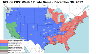 Illustration for article titled Which TV Market Is Getting Screwed This Sunday? An Analysis Of Week 17 NFL Viewing Maps